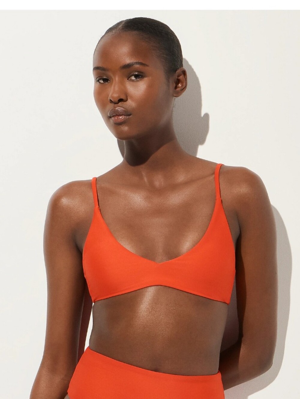 J Crew Lana bikini top in Classic Sculpt™ CI681 Size XS In Vibrant Flame